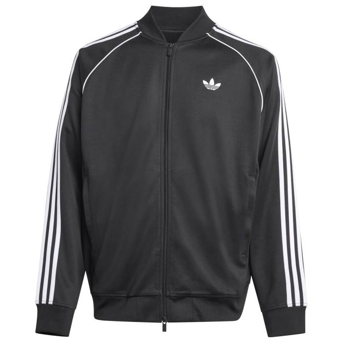アディダス Adidas 【 Super Star Loose Track Top Men Black/White 】 トラック メンズ 黒色 ブラック 白色 ホワイト