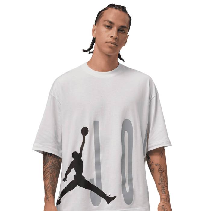 【★百貨店SALE★6/11夜夜中2時迄】ナイキ ジョーダン Jordan 【 Torso Stretch Oversized Short Sleeve Crew Men\u0027s White/Wolf Grey/Black 】 Sleeve 捩り 労働者の一団 メンズ 白いこと 白いこと 薄墨色 薄墨色 黒いこと 黒いこと