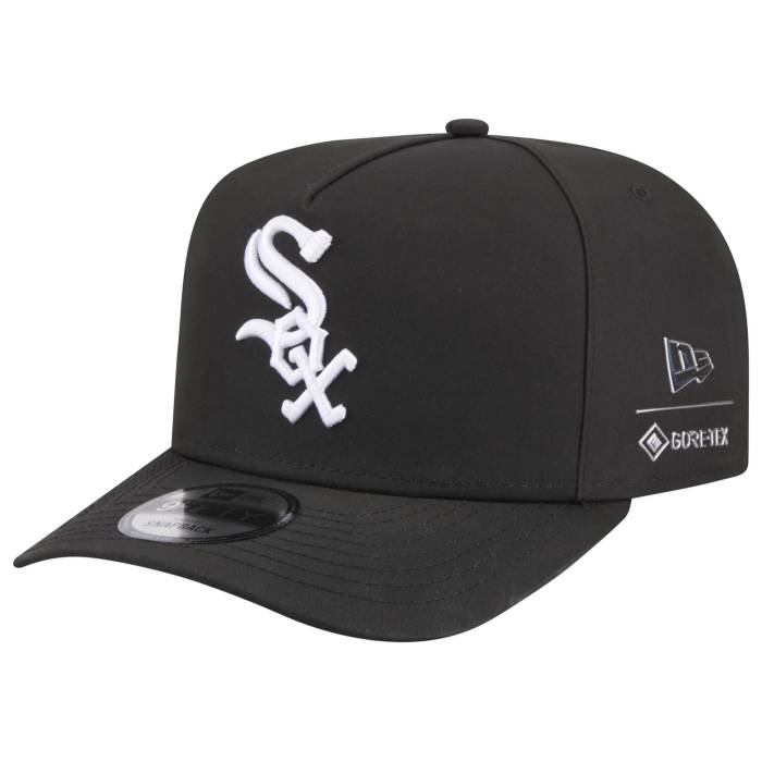 【★百貨店SALE★6/11真夜中2時迄】ニュー内鰓 New Era 【 White Sox Gortex 9Fifty A-Frame Cap Adult Black/White 】 白いこと 白いこと 旗がしら 鳥打ち帽 ユニ一発やる 黒いこと 黒いこと 白いこと 白いこと