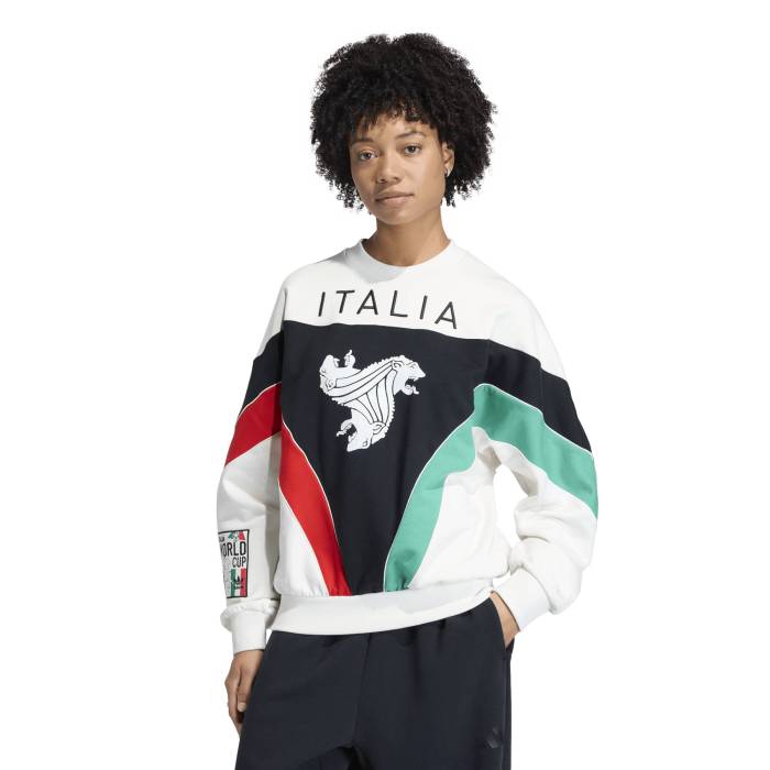 【★百貨店SALE★6/11十二時2時迄】アディダス Adidas 【 Italia Coppa Del Mundo Crew Sweater Men\u0027s White/Green/Red 】 労働者の一団 調教師 メンズ 白いこと 白いこと green 緑・緑であること Red 赤・赤いこと
