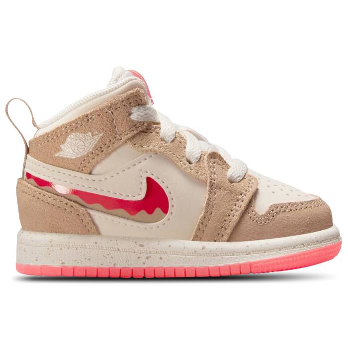 【★百貨店SALE★6/11真夜中2時迄】ナイキ ジョーダン Jordan 【 1 Mid Se Girls\u0027 Toddler Desert/Fuchsia 】 ミッド もの言う花