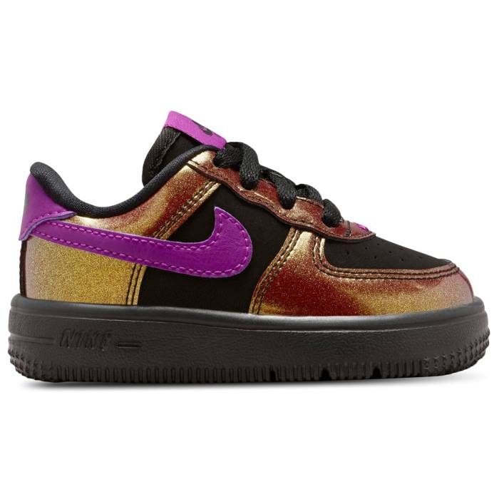 【★百貨店SALE★6/11真夜中2時迄】ナイキ Nike 【 Air Force 1 Low Lv8 4 Lace Boys\u0027 Toddler Black/Bold Berry 】 もの言う花 黒いこと 黒いこと