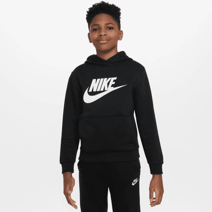 【★百貨店SALE★6/11真夜中2時迄】ナイキ Nike 【 Nsw Club Hbr Fleece Hoodie Boys\u0027 Grade School White/Black 】 野球クラブ フリース フーディー パーカー お坊っちゃん キッズ 白いこと 白いこと 黒いこと 黒いこと