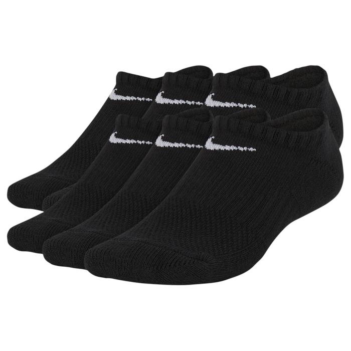 ナイキ Nike 【 6 Pack Cushioned No-Show Socks Boys' Grade School Black/White 】 ソックス・靴下 ジュニア キッズ 黒色 ブラック 白色 ホワイト
