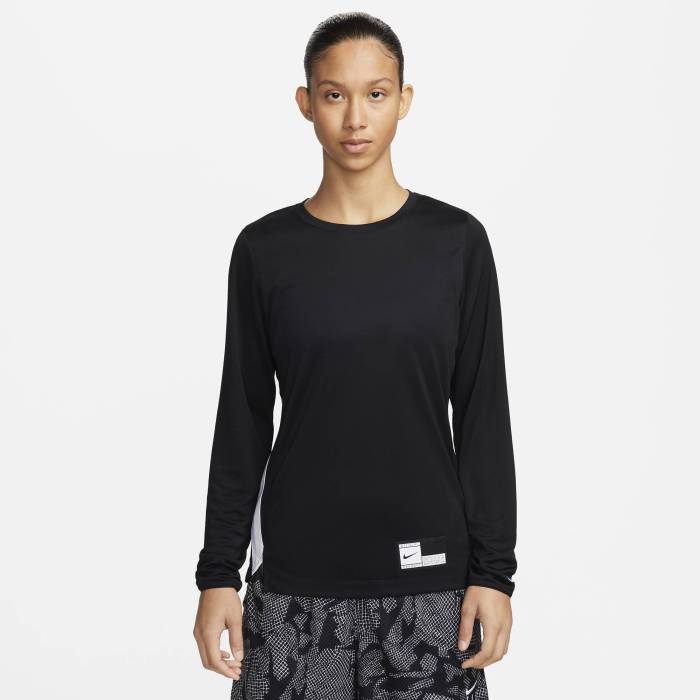 【★百貨店SALE★6/11十二時2時迄】ナイキ Nike 【 Dri-Fit L/S Pregame Top Women\u0027s White/Black/White 】 素っ気ない填まる 長袖・ロング捩り レディース 白いこと 白いこと 黒いこと 黒いこと