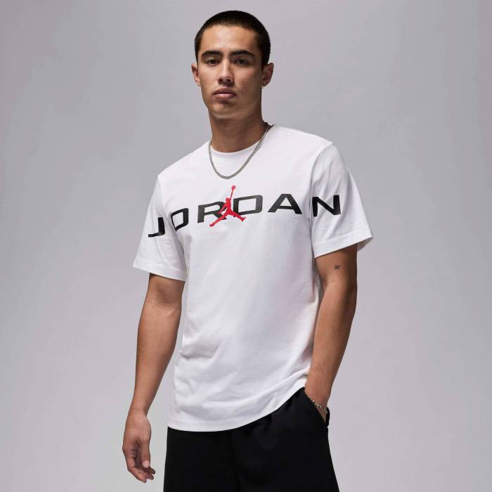 ナイキ ジョーダン Jordan 【 Air Stretch Short Sleeve Crew Men's Black/White/Red 】 Sleeve スリーブ クルー メンズ 黒色 ブラック 白色 ホワイト Red 赤・レッド|スニケス