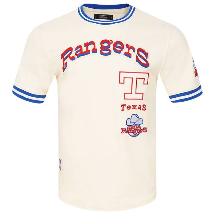 プロスタンダード Pro Standard 【 Rangers Retro Classic Dk Tee Men's Eggshell/Royal Blue 】 レンジャース レトロ クラシック Tシャツ メンズ 青色 ブルー