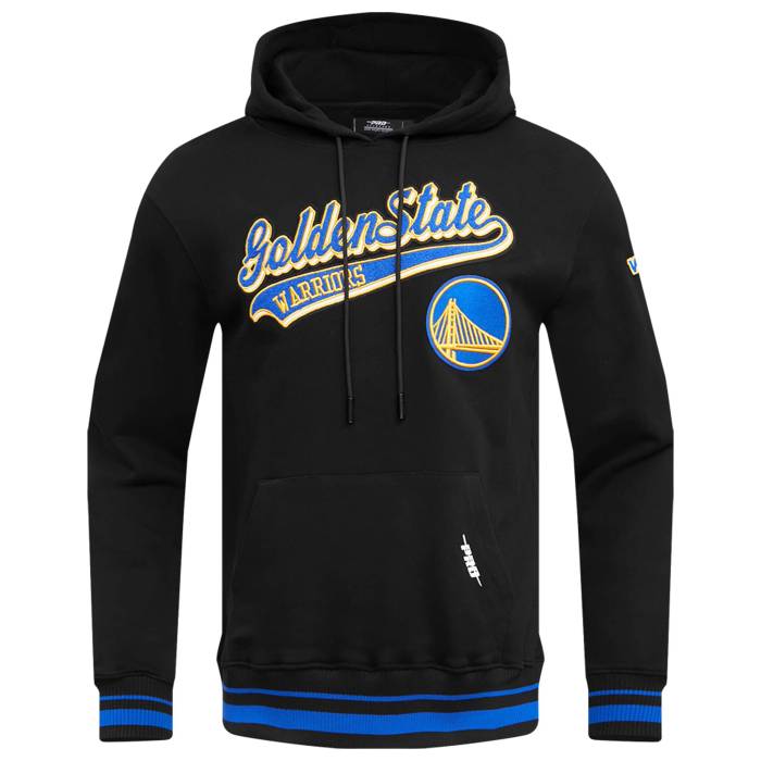 【★百貨店SALE★6/11真夜中2時迄】労働者階級標準尺度 Pro Standard 【 Warriors Script Tail Rib Flc Po Hoodie Men\u0027s Black/Black/Royal Blue 】 ウォリアーズ 原作 フーディー パーカー メンズ 黒いこと 黒いこと 青碧 青碧