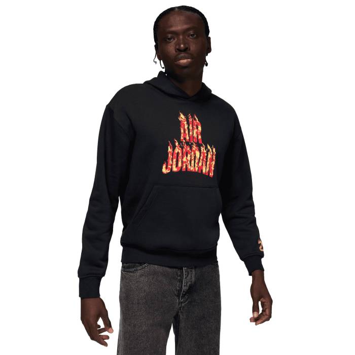 【★百貨店SALE★6/11夜夜中2時迄】ナイキ ジョーダン Jordan 【 Aj 5 Fire Fleece Pullover Men\u0027s Black/Fire Red/Yellow 】 火の手 フリース メンズ 黒いこと 黒いこと 火の手 Red 赤・赤いこと yellow 黄味がかった・黄色