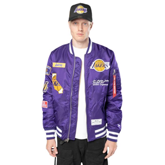 【★百貨店SALE★6/11真夜中2時迄】ニュー内鰓 New Era 【 Lakers Alpha Jacket Men\u0027s Purple/White 】 Lakers レイカーズ アルファ Jacket 上衣 メンズ Purple 紫・パープル 白いこと 白いこと
