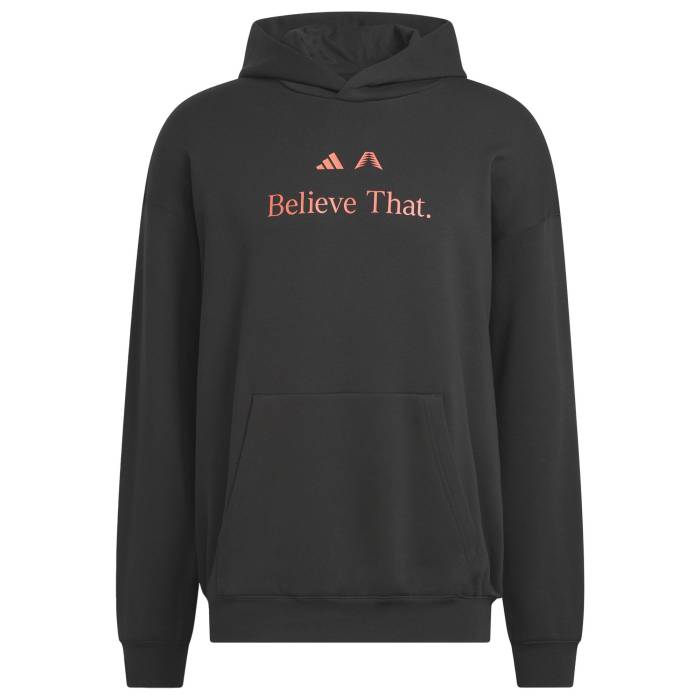 【★百貨店SALE★6/11十二時2時迄】アディダス Adidas 【 Anthony Edwards Believe That Hoodie Men\u0027s Black/Lucid Red 】 アンソニー フーディー パーカー メンズ 黒いこと 黒いこと Red 赤・赤いこと