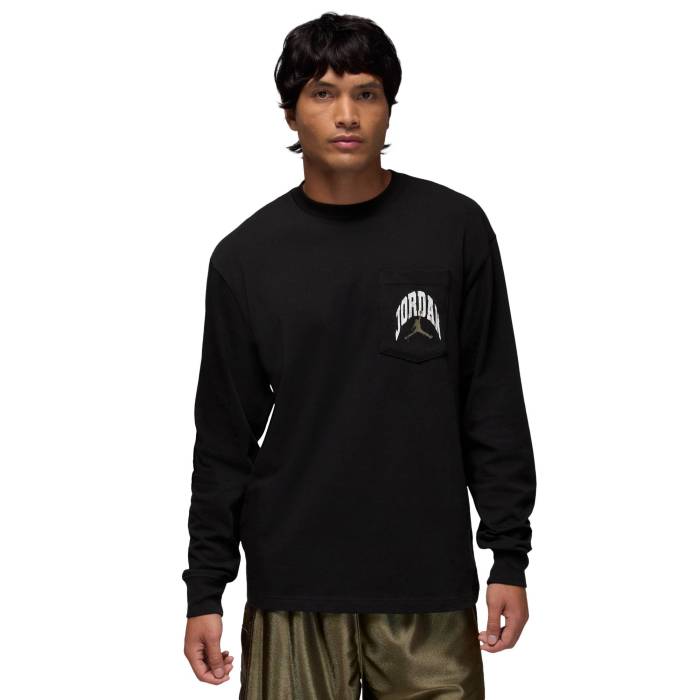 ナイキ ジョーダン Jordan 【 Brooklyn Rlt Long Sleeve Pocket Crew Men's Black/Sail 】 ブルックリン Sleeve スリーブ クルー メンズ 黒色 ブラック