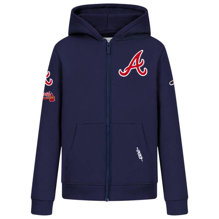 労働者階級標準尺度 Pro Standard 【 Atlanta Braves Classic Flc Fz Hoodie Boys\u0027 Grade School Midnight Navy 】 ジョージアの州都 ブレーブス 古典派音楽 フーディー パーカー 御坊っちゃん キッズ 紺色 米国海軍 キッズ・ベビー・マタニティ-トップス