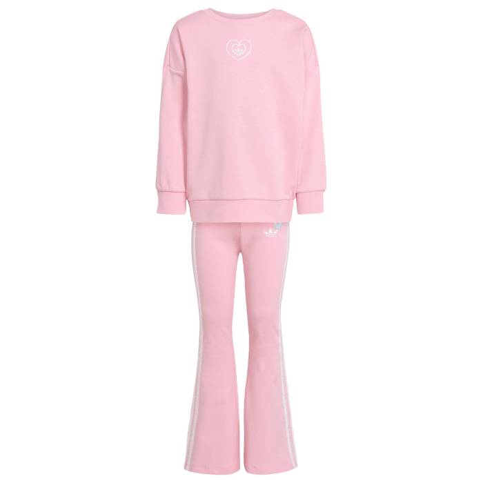 アディダス Adidas 【 Originals Alice Fleece Flare Set Girls\u0027 Preschool Light Pink/White 】 オリジナルス フリース お坊っちゃん キッズ pink サクラ色 白いこと 白いこと