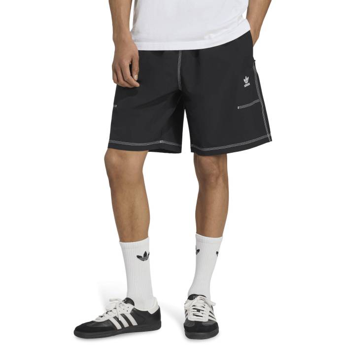 【★百貨店SALE★6/11真夜中2時迄】アディダス Adidas Originals 【 Essential Fleece Shorts Men\u0027s Black 】 フリース さる股引き メンズ 黒いこと 黒いこと