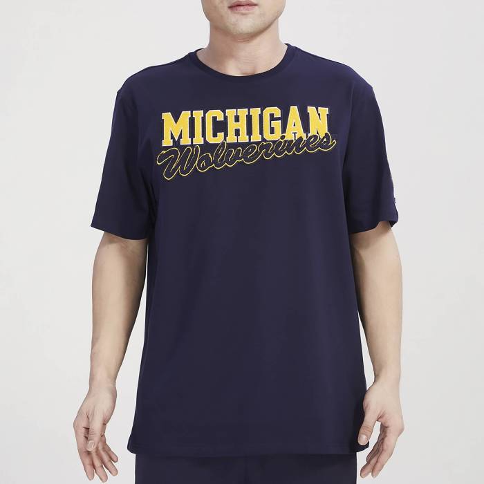 プロスタンダード Pro Standard 【 Michigan Classic T-Shirt Men's Navy/Yellow 】 ミシガン クラシック Tシャツ メンズ 紺色 ネイビー yellow 黄色・イエロー｜スニケス
