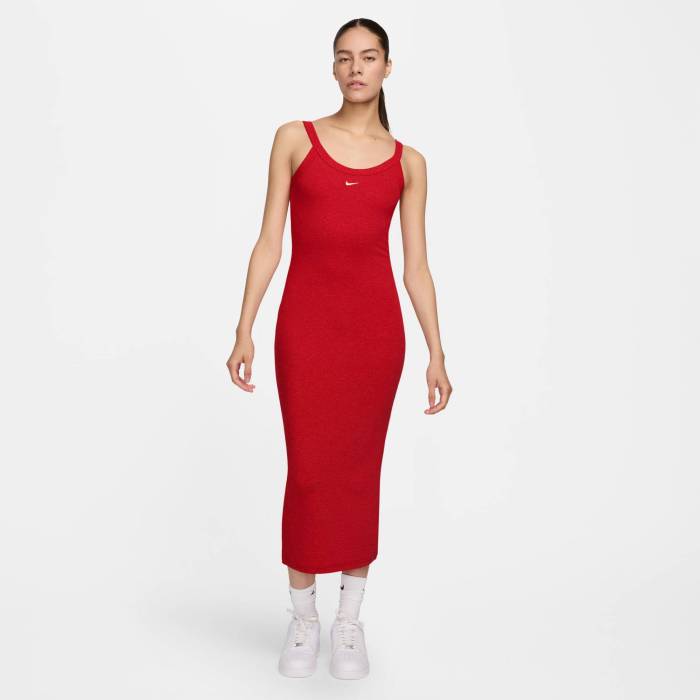 【★百貨店SALE★6/11真夜中2時迄】ナイキ Nike 【 Nsw Chill Knit Rib Tank Dress Women\u0027s University Red 】 編み物 貯蔵タンクとっ始め 御召しもの レディース Red 赤・赤いこと