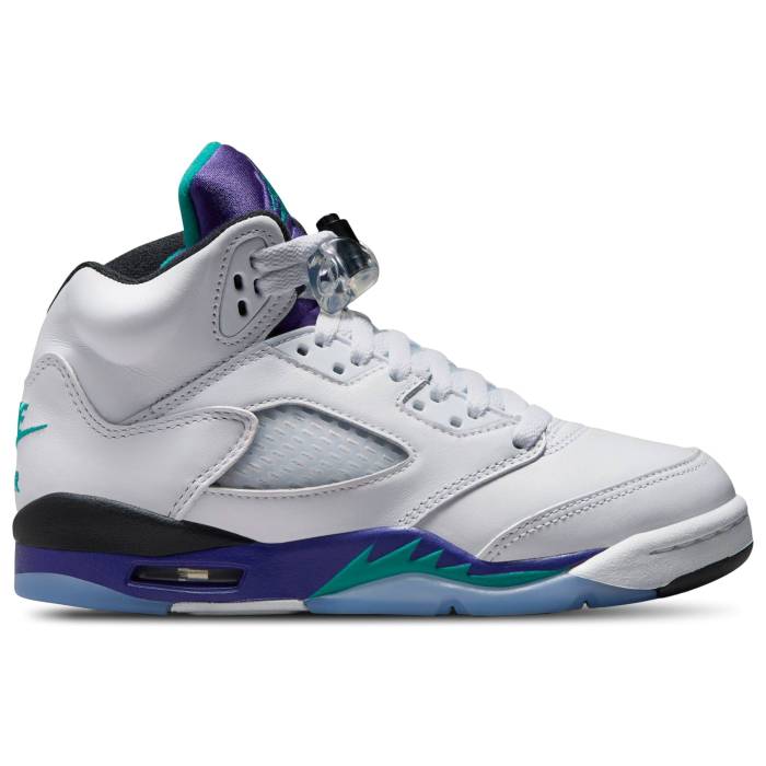 【★百貨店SALE★6/11真夜中2時迄】ナイキ ジョーダン Jordan 【 Air  5 Retro Og Boys\u0027 Grade School White/Purple 】 レトロ お坊っちゃん キッズ 白いこと 白いこと Purple 紫・パープル