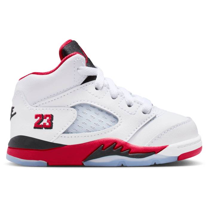 【★百貨店SALE★6/11真夜中2時迄】ナイキ ジョーダン Jordan 【 Retro 5 Og Boys\u0027 Toddler White/Fire Red/Black 】 レトロ もの言う花 白いこと 白いこと 火の手 Red 赤・赤いこと 黒いこと 黒いこと