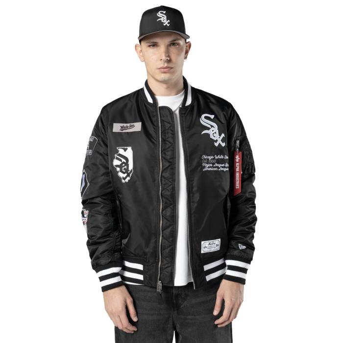 ニュー内鰓 New Era 【 White Sox Alpha Jacket Men\u0027s Black/White 】 白いこと 白いこと アルファ Jacket 上衣 メンズ 黒いこと 黒いこと 白いこと 白いこと コート・ジャケット-メンズファッション