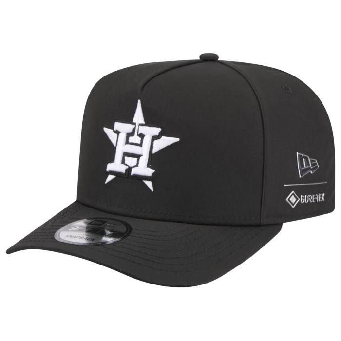 【★百貨店SALE★6/11真夜中2時迄】ニュー内鰓 New Era 【 Astros Gortex 9Fifty A-Frame Cap Adult Black/White 】 アストロズ 旗がしら 鳥打ち帽 ユニ一発やる 黒いこと 黒いこと 白いこと 白いこと