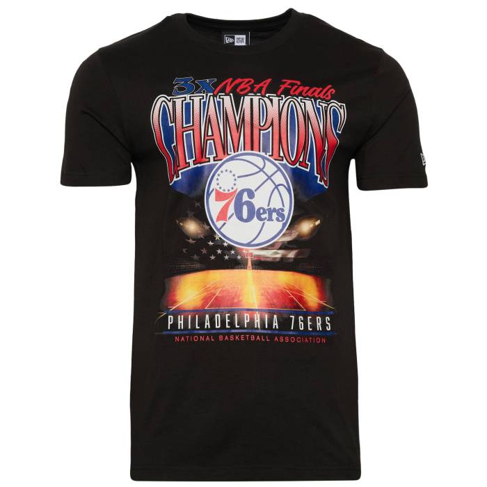 【★百貨店SALE★6/11夜夜中2時迄】ニュー内鰓 New Era 【 76Ers Oversize T-Shirt Men\u0027s Black/Multi 】 76ers セブンティシクサーズ プルオーバー メンズ 黒いこと 黒いこと
