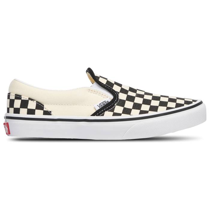 ヴァンズ Vans 【 Classic Slip On Girls' Grade School Black/White 】 クラシック ジュニア キッズ 黒色 ブラック 白色 ホワイト｜スニケス