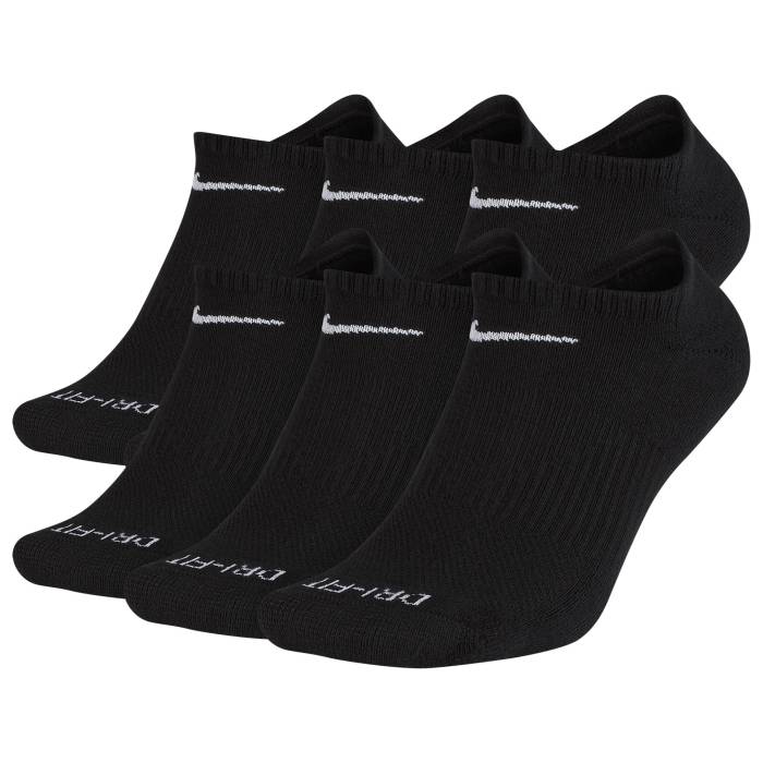 ナイキ Nike 【 6 Pack Dri-Fit Plus No Show Socks Men's Black/White 】 ドライフィット ソックス・靴下 メンズ 黒色 ブラック 白色 ホワイト|スニケス