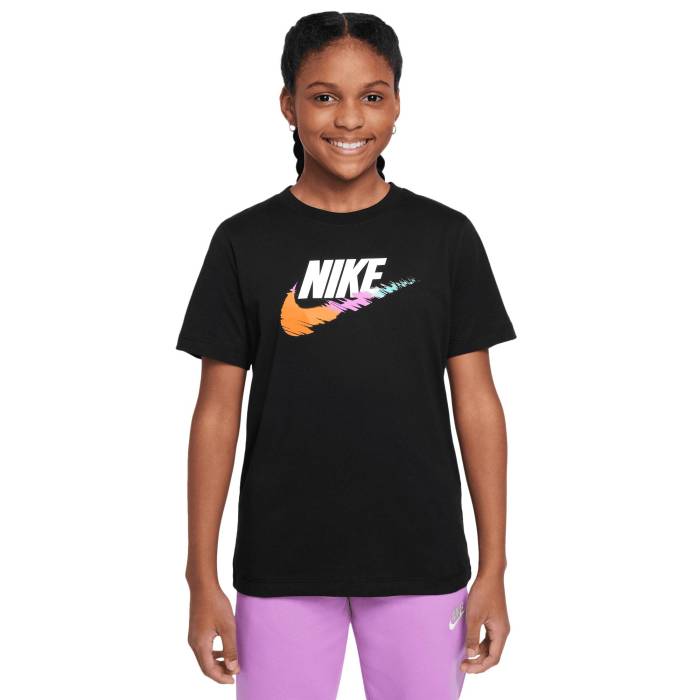【★百貨店SALE★6/11真夜中2時迄】ナイキ Nike 【 Brandmark 3 Futura T-Shirt Boys\u0027 Grade School Black/Multi 】 ティーシャツ お坊っちゃん キッズ 黒いこと 黒いこと