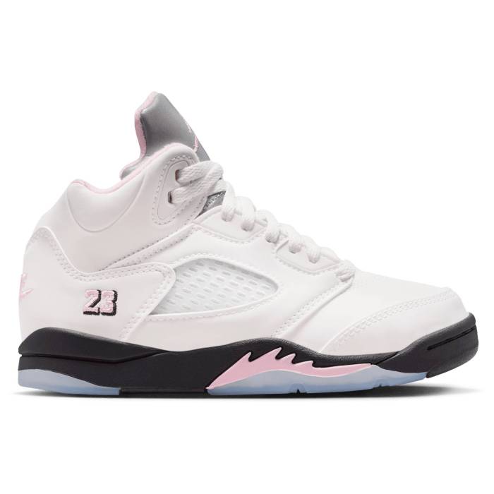 ナイキ ジョーダン Jordan 【 Retro 5 Og Boys' Preschool White/Soft Pink/Black 】 レトロ ジュニア キッズ 白色 ホワイト pink ピンク 黒色 ブラック