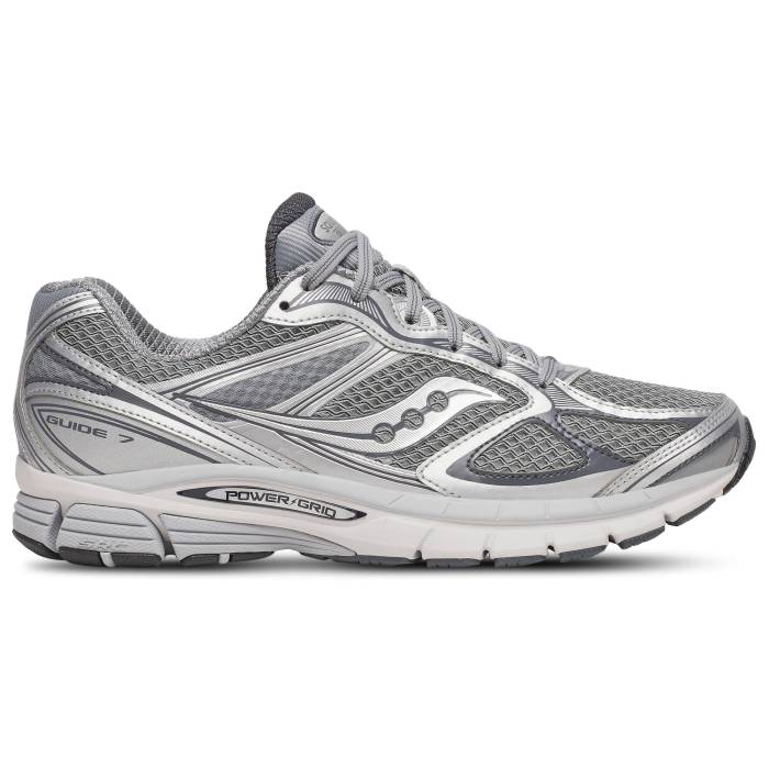 サッカニー Saucony 【 Guide 7 Men's Grey/Silver 】 メンズ 灰色 グレー Silver 銀色・シルバー