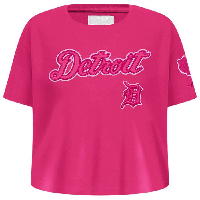 【★百貨店SALE★6/11真夜中2時迄】労働者階級判定基準 Pro Standard 【 Detroit Tigers Triple Pink Ss Boxy Tee Girls\u0027 Grade School Beetroot Purple 】 自動車の街 タイガース pink サクラ色 ティーシャツ お坊っちゃん キッズ Purple 紫・パープル