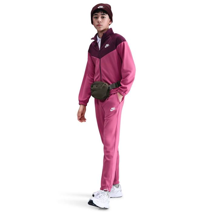 ナイキ Nike 【 Nsw Dri-Fit Full-Zip Tracksuit Boys\u0027 Grade School Pink/Red 】 素っ気ない填まる フルジップ お坊っちゃん キッズ pink サクラ色 Red 赤・赤いこと