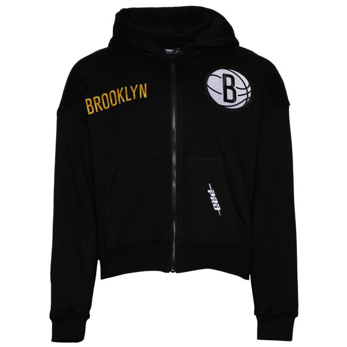 【★百貨店SALE★6/11真夜中2時迄】労働者階級判定基準 Pro Standard 【 Nets Gold Hoops Pro Full-Zip Hoodie Men\u0027s Black/Multi 】 ネッツ ゴールド 労働者階級 フルジップ フーディー パーカー メンズ 黒いこと 黒いこと