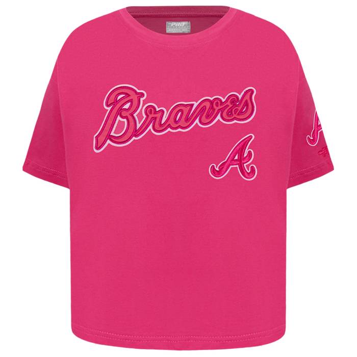プロスタンダード Pro Standard 【 Atlanta Braves Triple Pink Ss Boxy Tee Girls' Grade School Beetroot Purple 】 アトランタ ブレーブス pink ピンク Tシャツ ジュニア キッズ Purple 紫・パープル