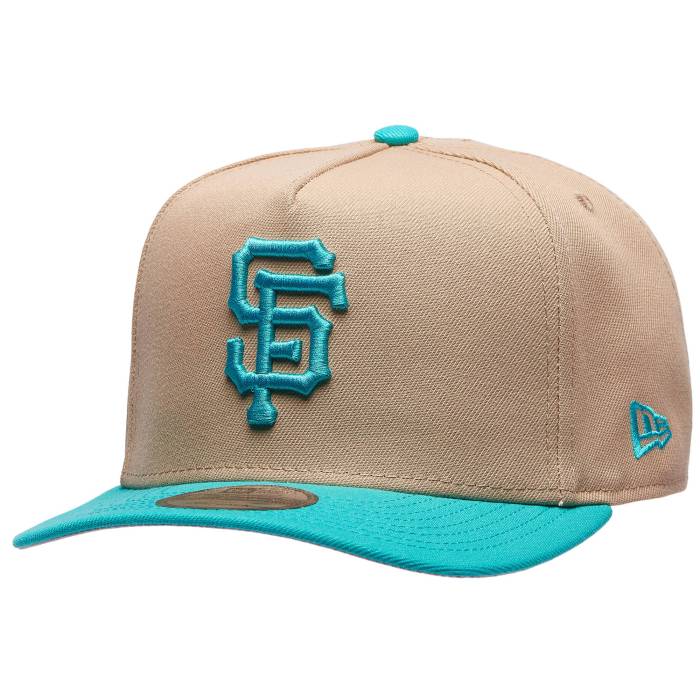 ニューエラ New Era 【 Giants 9Fifty A-Frame Curve 25Th Cap Men's Camel/Teal 】 ジャイアンツ キャップ 帽子 メンズ camel キャメル｜スニケス