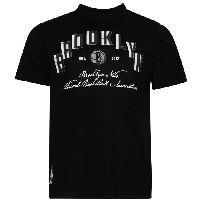 プロスタンダード Pro Standard 【 Brooklyn Nets Black Cat S/S Flex T-Shirt Men's Black/Black 】 ブルックリン ネッツ 黒色 ブラック 半袖 Tシャツ Tシャツ メンズ 黒色 ブラック｜スニケス