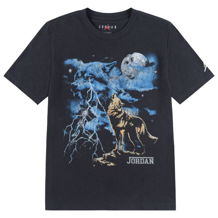 ナイキ ジョーダン Jordan 【 Wolf Grey Retro T-Shirt Boys\u0027 Grade School Off Noir/Wolf Grey 】 薄墨色 薄墨色 レトロ プルオーバー お坊っちゃん キッズ 薄墨色 薄墨色