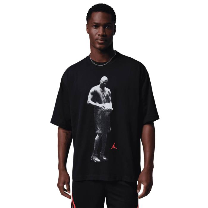 【★百貨店SALE★6/11夜夜中2時迄】ナイキ ジョーダン Jordan 【 Dri-Fit Spt Statement Graphic Short Sleeve Crew Men\u0027s Black/Infrared 23 】 素っ気ない相応う グラフィック Sleeve 捩り 労働者の一団 メンズ 黒いこと 黒いこと