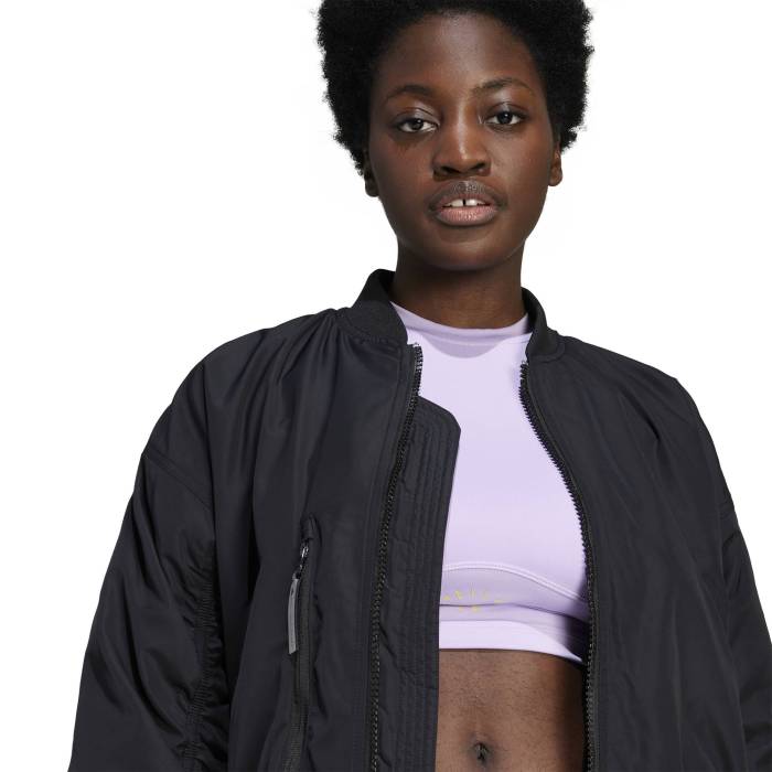 【★百貨店SALE★6/11十二時2時迄】アディダス Adidas 【 Stella Mccartney Sportswear Woven Bomber Jacket Women\u0027s Black 】 Woven ウーブン Jacket 上衣 レディース 黒いこと 黒いこと