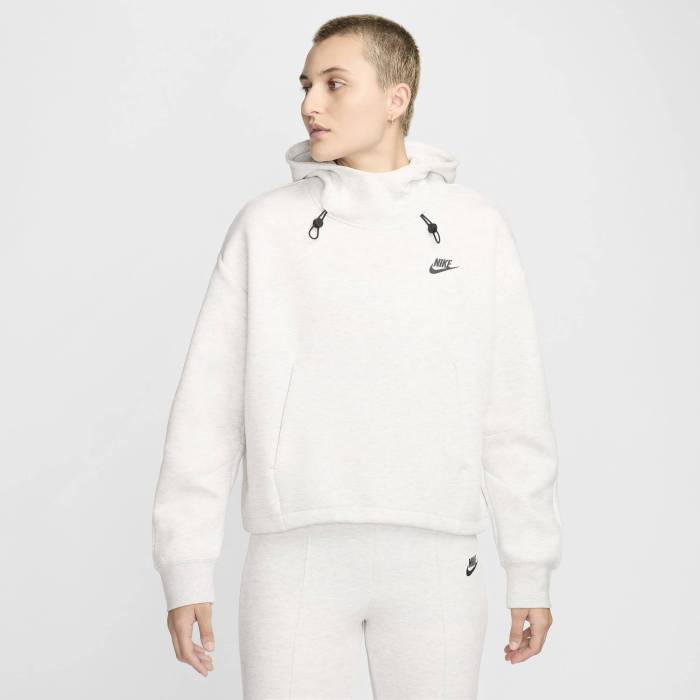 【★百貨店SALE★6/11十二時2時迄】ナイキ Nike 【 Nsw Tech Fleece Os Hoodie Women\u0027s Light Grey/Heather/Black 】 テック フリース フーディー パーカー レディース 薄墨色 薄墨色 heather ギョリュウモドキ 黒いこと 黒いこと