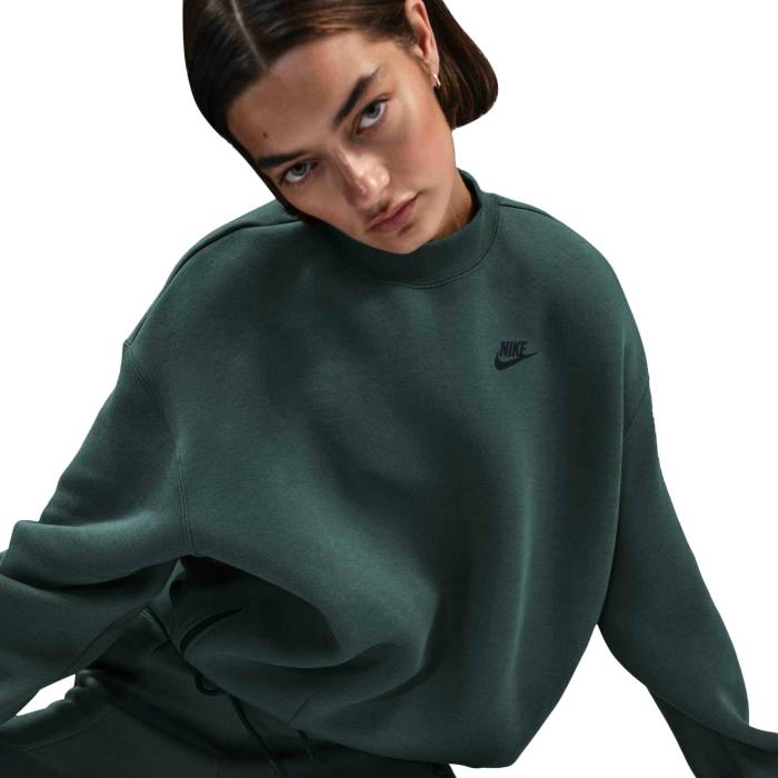 ナイキ Nike 【 Tech Fleece Oversized Crew Women's Black/Vintage Green 】 テック フリース クルー レディース 黒色 ブラック vintage ビンテージ・ヴィンテージ green 緑・グリーン