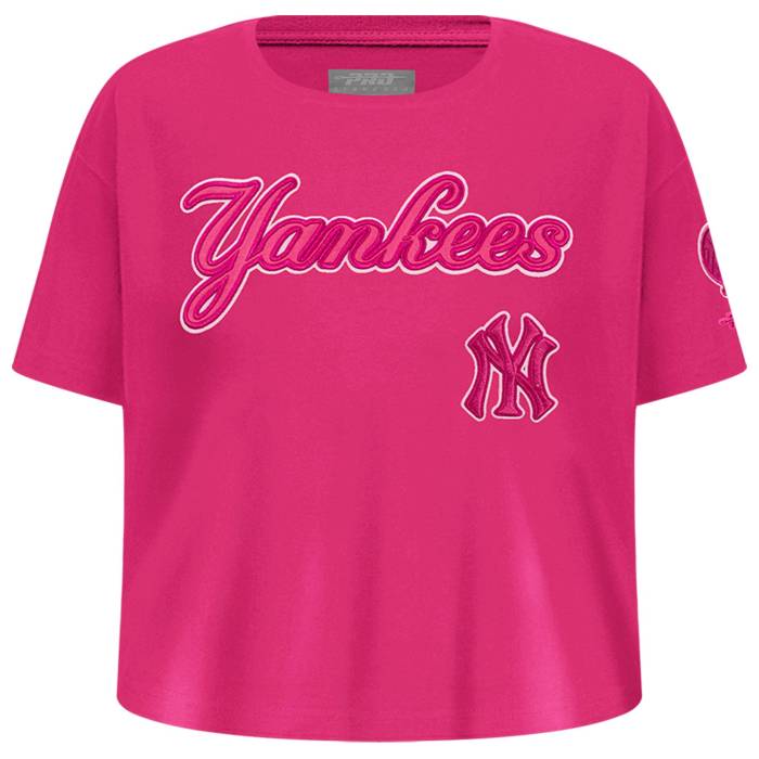 【★百貨店SALE★6/11真夜中2時迄】労働者階級判定基準 Pro Standard 【 New York Yankees Triple Pink Ss Boxy Tee Girls\u0027 Grade School Beetroot Purple 】 ヤンキース pink サクラ色 ティーシャツ お坊っちゃん キッズ Purple 紫・パープル