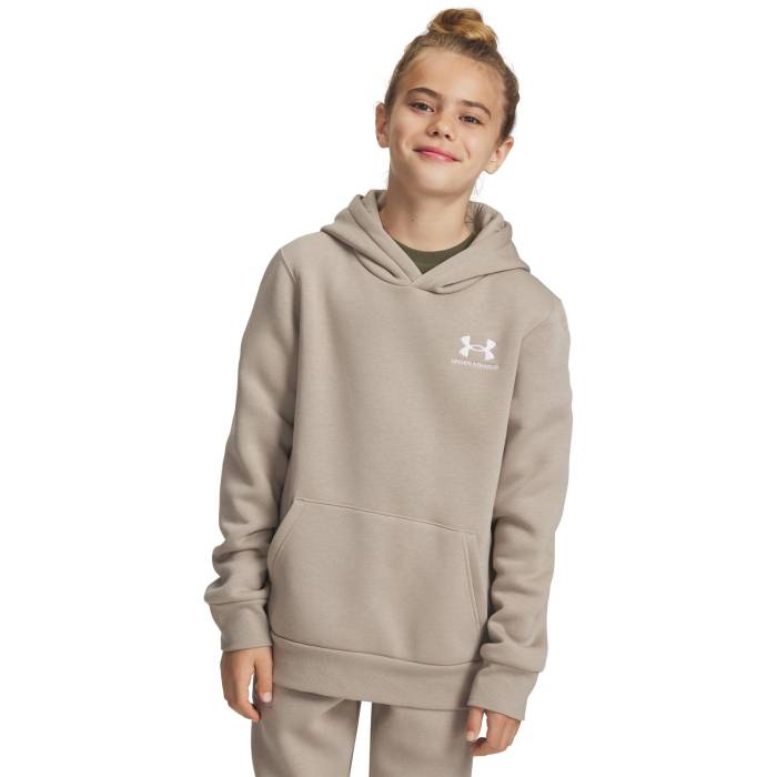 【★百貨店SALE★6/11真夜中2時迄】アンダーアーマー Under Armour 【 Essential Fleece Hoodie Boys\u0027 Grade School White/Timberwolf Taupe 】 フリース フーディー パーカー お坊っちゃん キッズ 白いこと 白いこと