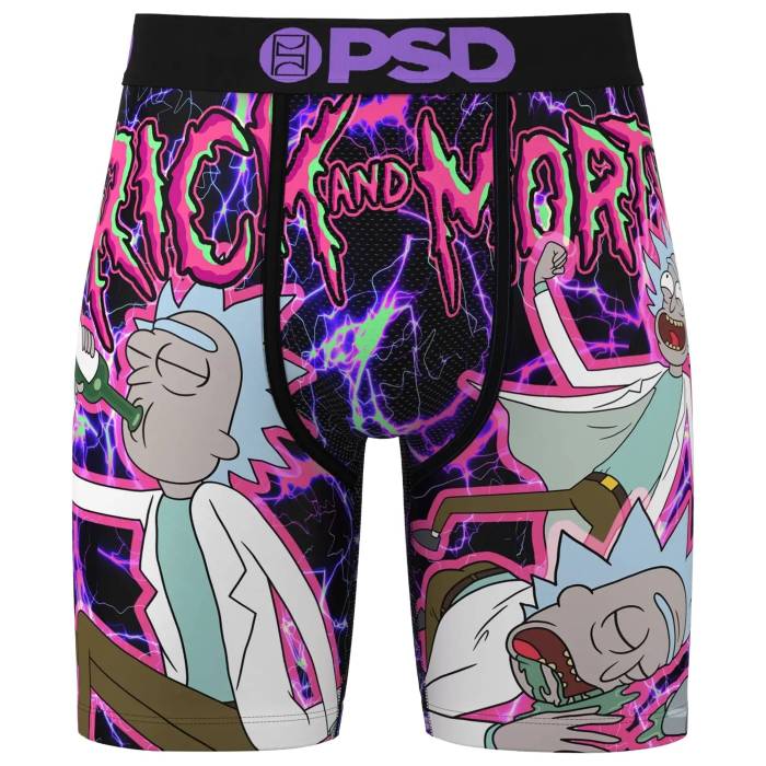 Psd 【 Rick \u0026 Morty Galactic Underwear Men\u0027s Purple/Black 】 アンダーお召しもの 肌付き メンズ Purple 紫・パープル 黒いこと 黒いこと