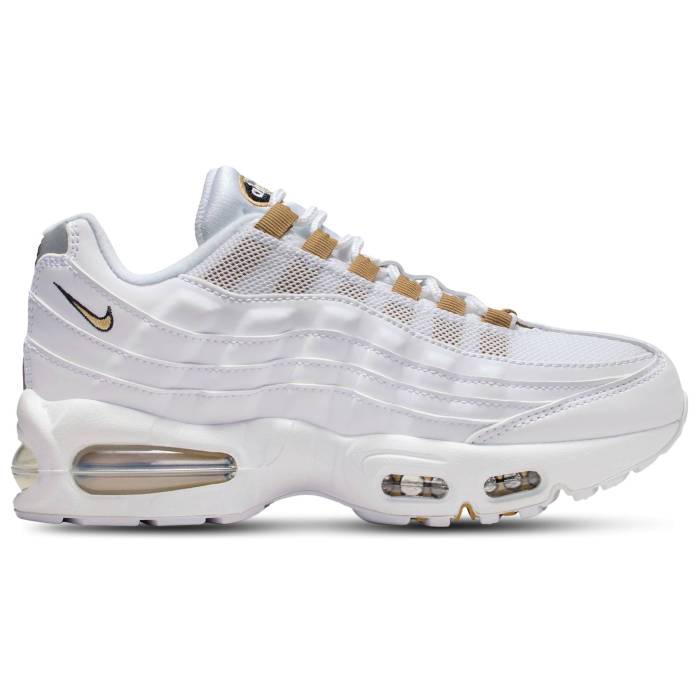 【★百貨店SALE★6/11真夜中2時迄】ナイキ Nike 【 Air Max 95 Girls\u0027 Grade School Black/White/Metallic Gold 】 エア湖マックス 95 お坊っちゃん キッズ 黒いこと 黒いこと 白いこと 白いこと ゴールド