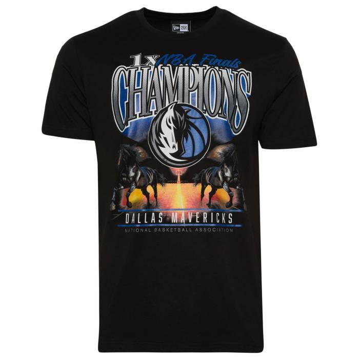 ニューエラ New Era 【 Mavericks Oversize T-Shirt Men's Black/Multi 】 マーベリックス Tシャツ メンズ 黒色 ブラック｜スニケス