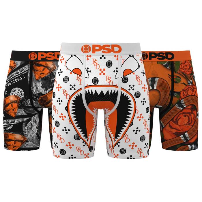 Psd 【 Wf 3Pk Shattered Backboard Underwear Men's Orange/Black 】 アンダーウェア 下着 メンズ orange 橙・オレンジ 黒色 ブラック