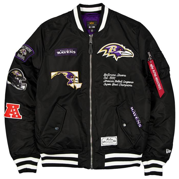【★百貨店SALE★6/11真夜中2時迄】ニュー内鰓 New Era 【 Ravens Alpha Jacket Men\u0027s Purple/White 】 レイブンズ アルファ Jacket 上衣 メンズ Purple 紫・パープル 白いこと 白いこと