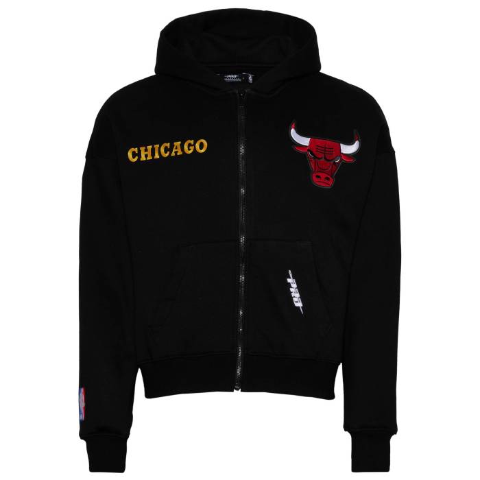 【★百貨店SALE★6/11真夜中2時迄】労働者階級判定基準 Pro Standard 【 Bulls Gold Hoops Pro Full-Zip Hoodie Men\u0027s Black/Multi 】 ブルズ ゴールド 労働者階級 フルジップ フーディー パーカー メンズ 黒いこと 黒いこと